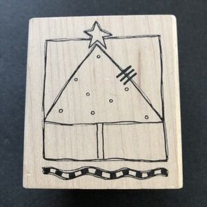 Print Works Christmas Tree Frame Rubber Stamp Annette Allen Watkins #F1738